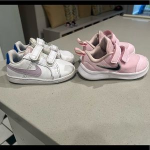 2 pair size 6 toddler girl Nikes